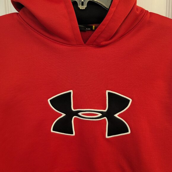 Kids Under Armour Red Hoodie Size Large - Picture 4 of 9